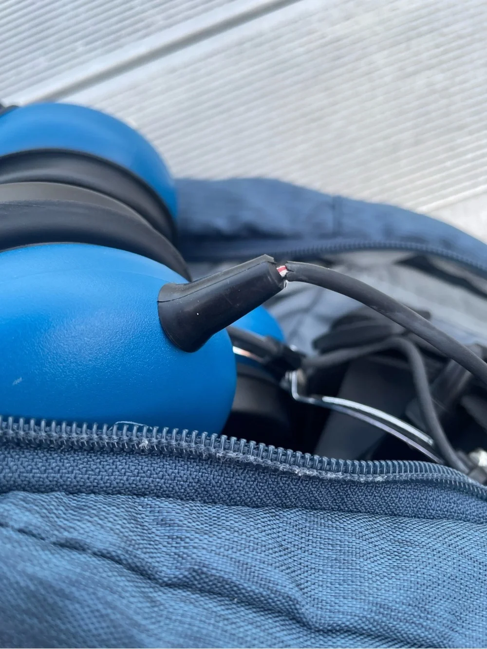 Bundle of Two Blue Over the Ear Adjustable Volume Racing Radio Headsets - Picture 5 of 6